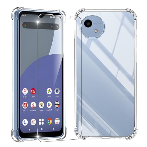 Amazon.co.jp: 対応 Aquos wish4 ケース クリア 黄変防止 + Aquos